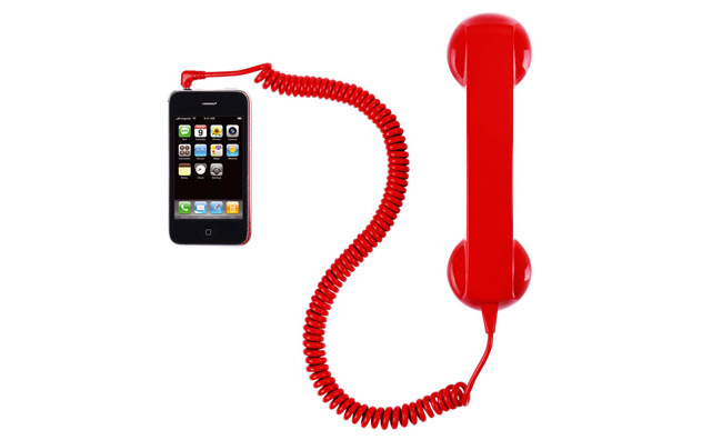 Cornetta rossa e iphone