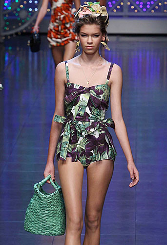Dolce &amp; Gabbana: Costume intero - borsa paglia
