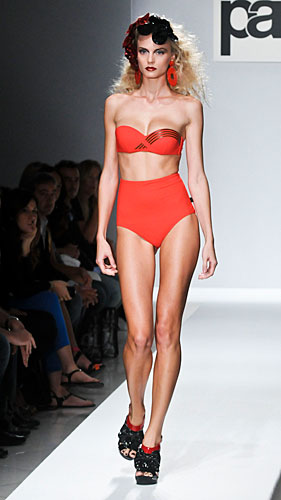 Parah: Bikini arancione - Slip a vita alta