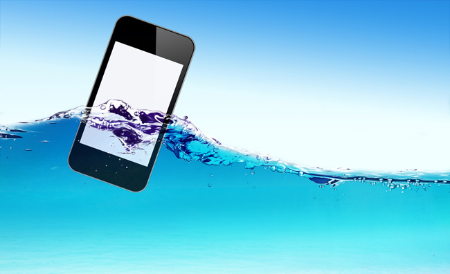 Smartphone in acqua
