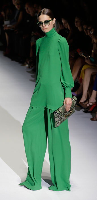 Gucci - maglia lunga collo alto verde