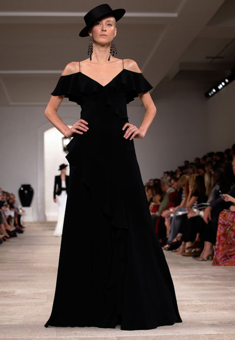 Ralph Lauren - abito nero con scollo a v