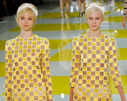 Louis Vuitton - abito giallo a scacchi