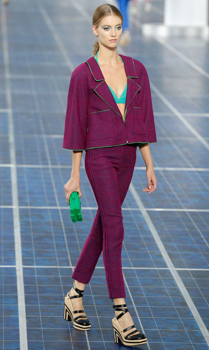Chanel - pantalone stretto viola