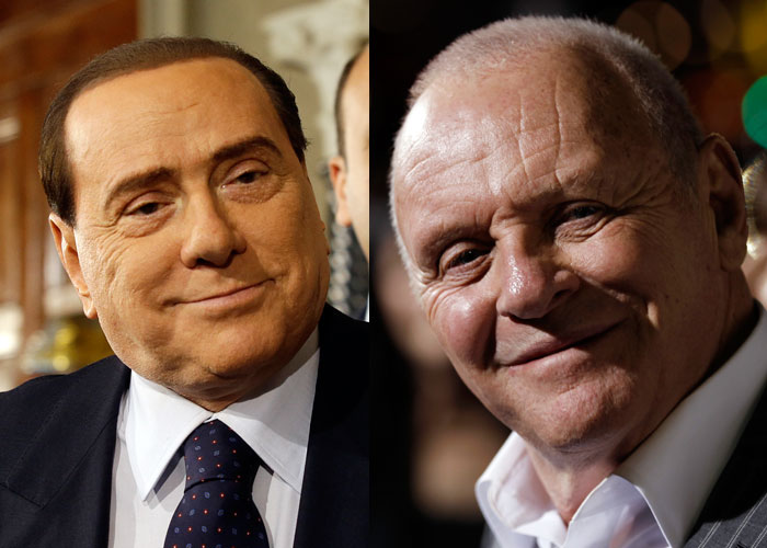 Silvio Berlusconi e Anthony Hopkins