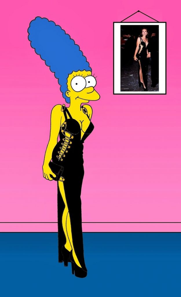 Marge Simpson come Liz Hurley