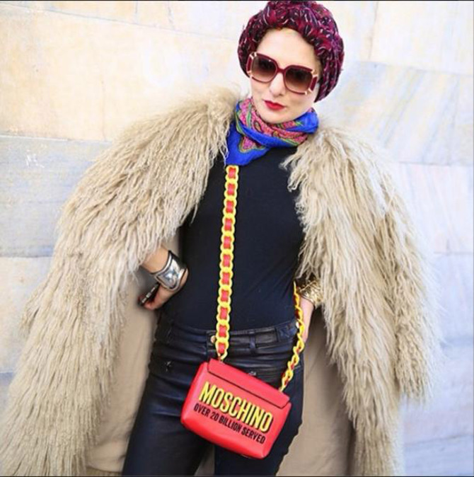 Catherine Baba in Moschino