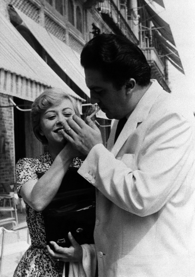 Giulietta Masina con Federico Fellini
