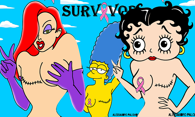Le donne dei cartoons per la lotta al cancro al seno