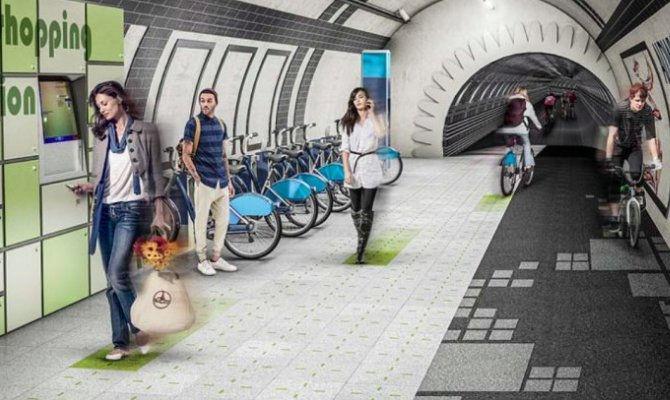 progetto piste ciclabili nei sotterranei di Londra