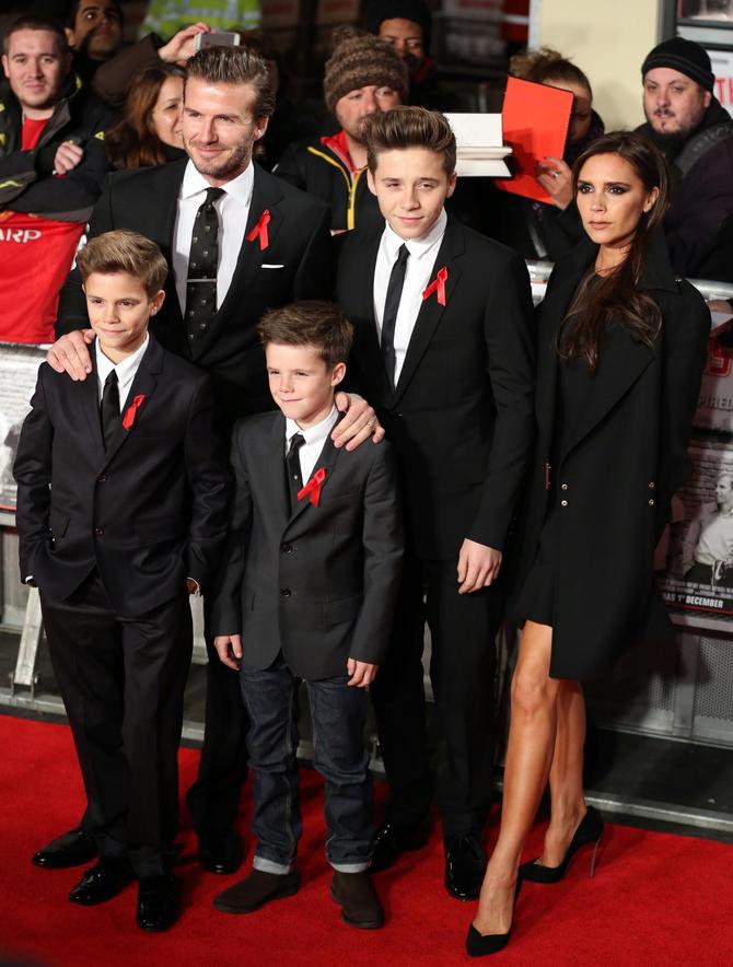 David Beckham con la famiglia