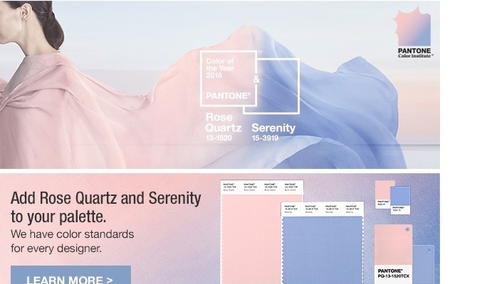 Rosa Quarzo e Serenity: i colori del 2016