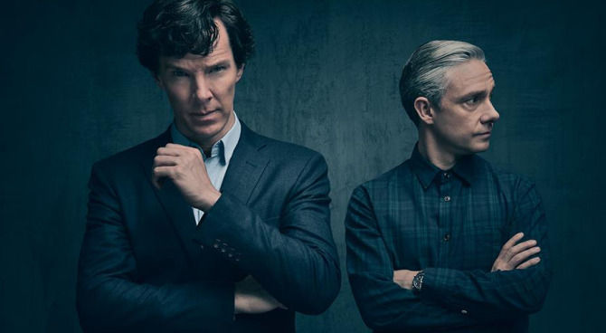 Sherlock Holmes e Watson. Photo BBC