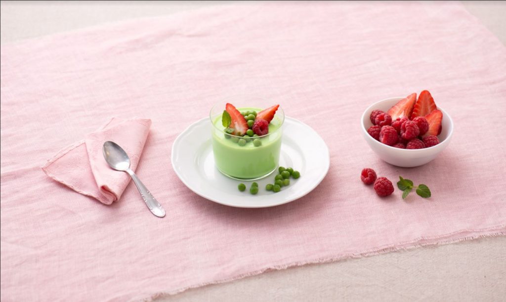 Pannacotta green con piselli