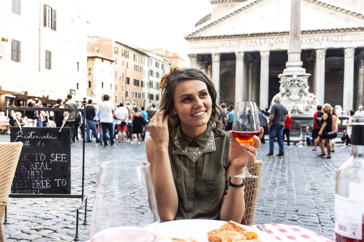 Turista durante un viaggio a Roma, ricerca del 2019